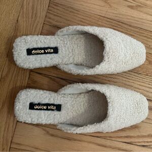 Dolce Vita shearling slides